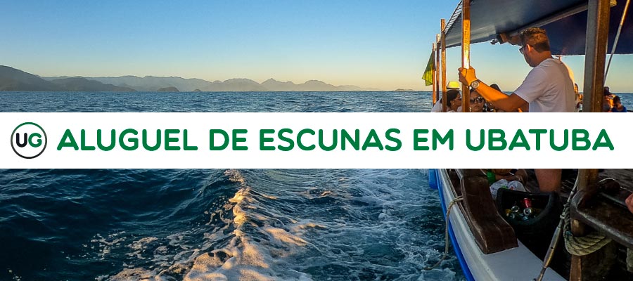 Serra do mar ao fundo em um agradável final de tarde a bordo de embarcação cuja operadora oferece Frete e Aluguel de Escunas em Ubatuba