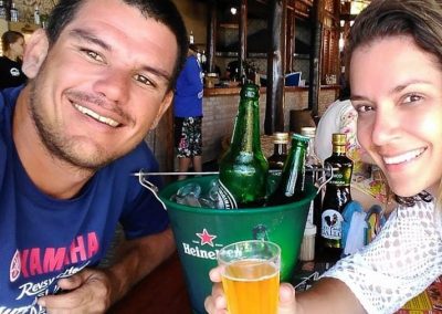 Saulo e Denise, proprietários da operadora de turismo náutico em Ubatuba Sol e Sal
